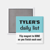 Kind takenlijstherinnering Naam magneet (Voorkant / Achterkant)