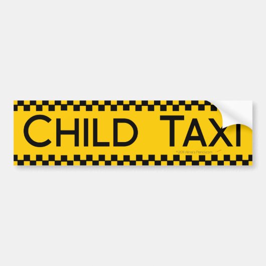 Kind Taxi Funny Design for Driving Fathers/Moms Bumpersticker (Voorkant)