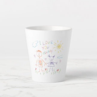 Kind tekenen vader latte Mok