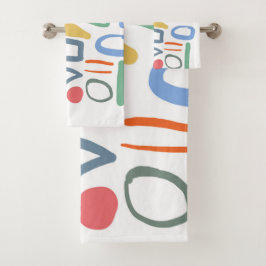 Kind tekent kleurlijnen bad handdoek