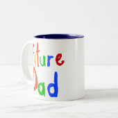 Kind Text Future Dad T-shirts en cadeautjes Tweekleurige Koffiemok (Voorkant links)