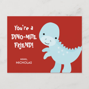 Kind Valentijnsdag Card - Dino-mite Friend Feestdagenkaart