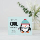 Kind Valentijnsdag Kaart - Cool Penguin (Staand voorkant)