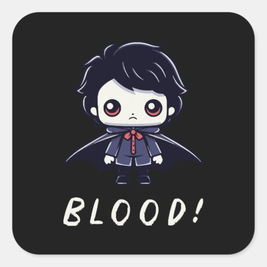 Kind Vampire Vierkante Sticker (Voorkant)