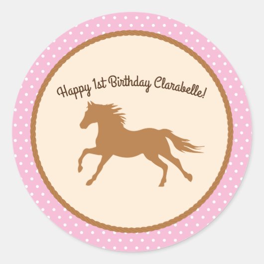 Kind van Cowgirl Ronde Sticker (Voorkant)