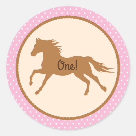 Kind van Cowgirl Ronde Sticker (Voorkant)
