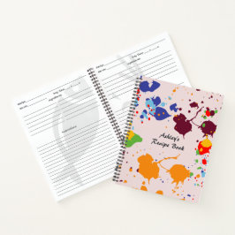 Kind van Cute Colorful Splatter Name Recipe Notitieboek