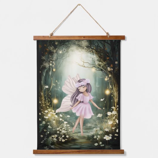 Kind van de Enchanted Forest Fairy Hangend Wandkleed (Voorkant)