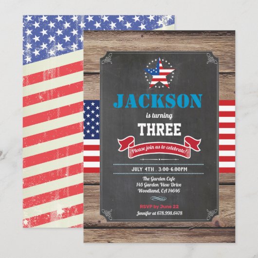 Kind van de Onafhankelijkheidsdag voor de derde ve Kaart (Voorkant / Achterkant)