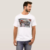 Kind van Dog Pulling over ijsSchaatsen T-shirt (Voorkant volledig)