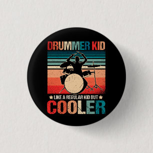 Kind van drummer als normaal Kind, maar koeler Ronde Button 3,2 Cm