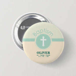 Kind van God Baptisme, Genderneutraal Groen Ronde Button 5,7 Cm