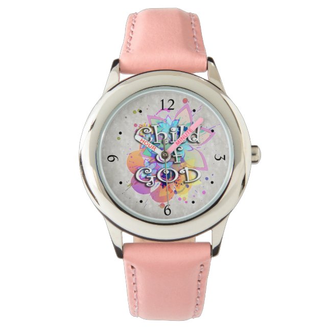 Kind van God Regenboog Waterverf Horloge (Voorkant)