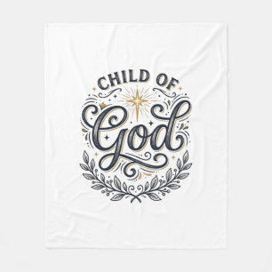 Kind van God Vintage Gravure Shirt Ontwerp_1 Fleece Deken