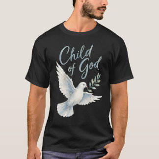 Kind van God Waterverf Duif Olijftak Christia T-shirt