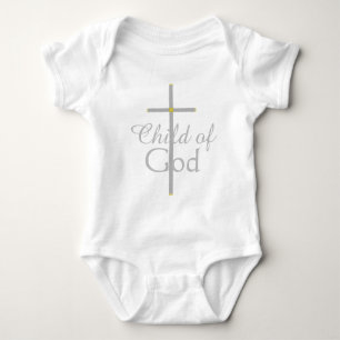 Kind van God Zilveren Gouden Kruis Baby Shirt