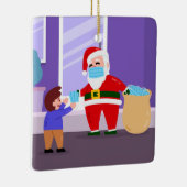 kind van santa claus keramisch ornament (Rechts)