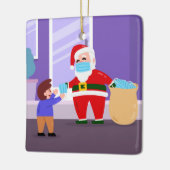 kind van santa claus keramisch ornament (Links)