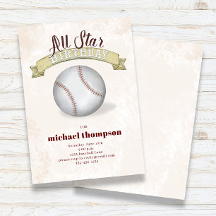 Kind Verjaardagsfeest Baseball Custom Kaart