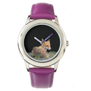 Kind verstelbare voorpaneel horloge met vos