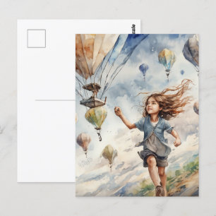 kind vliegende vliegers briefkaart