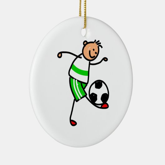 Kind Voetbal Keramisch Ornament (Rechts)