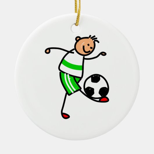 Kind Voetbal Keramisch Ornament (Voorkant)