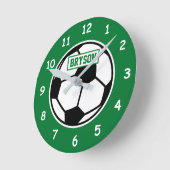 Kind voetbal muurklok voor kinderkamer ronde klok (Hoek)