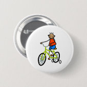 Kind voor fietsen ronde button 5,7 cm (Voorkant /achterkant)