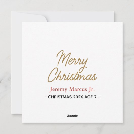 Kind voor kerstfeestdag in Gingerbrood Snowflake F Feestdagenkaart (Achterkant)