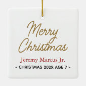 Kind voor kerstfeestdag in Gingerbrood Snowflake F Keramisch Ornament (Achterkant)