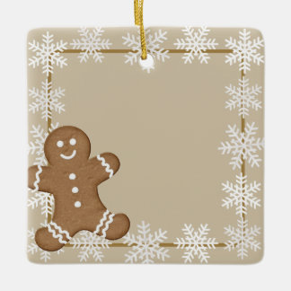 Kind voor kerstfeestdag in Gingerbrood Snowflake F Keramisch Ornament
