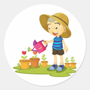 Kind Wateren Planten Stickers