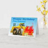 Kind Yellow Digger 4e verjaardag Kaart (Gele Bloem)