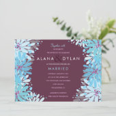 KINDA BLAUWE BLOEMEN Joodse bruiloft uitnodiging (Staand voorkant)