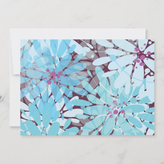 KINDA BLAUWE BLOEMEN Joodse bruiloft uitnodiging (Achterkant)