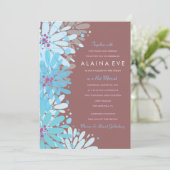 KINDA BLUE FLOWERS Bar Invitation Bat mitzvah (Debout devant)