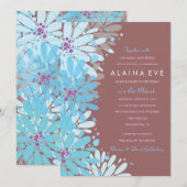 KINDA BLUE FLOWERS Bar Invitation Bat mitzvah (Devant / Derrière)