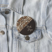 Kinda Bougie Brown Leopardprint Ronde Button 7,6 Cm (In situ)