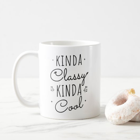 Kinda Classy Coffee Mug | Playful Ceramic Mug (Avec donut)