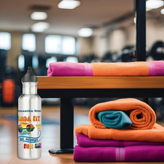 Kinda Fit Foodie Funny Arc-en-ciel bouteille d'eau