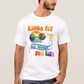 "Kinda Fit" Funny Rainbow Fitness T-Shirt Dumbell (Devant)