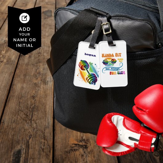 Kinda Fit Kinda Fat Gym Funny Rainbow Bagagelabel