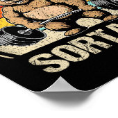 Kinda Fit Sorta Fat Funny Cute Bear Weightlifter  Poster (Hoek)