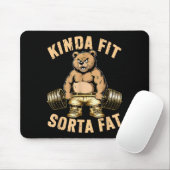 Kinda Fit Sorta Fat - Funny Gym Bear Weightlifting Muismat (Met muis)