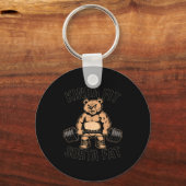 Kinda Fit Sorta Fat - Funny Gym Bear Weightlifting Sleutelhanger (Voorkant)
