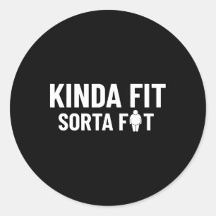 Kinda Fit Sorta Vet Funny Gym Bodybuilding Gym 1 Ronde Sticker