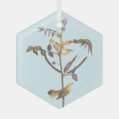 Kindaarngeel vogel glas ornament (Voorkant)