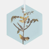 Kindaarngeel vogel glas ornament (Achterkant)