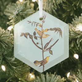 Kindaarngeel vogel glas ornament